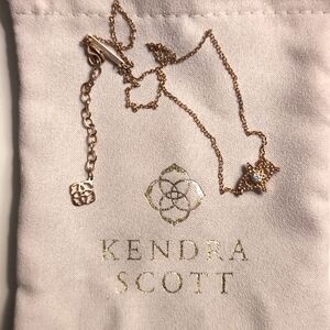 Kendra Scott Caleb evil eye necklace rose gold with dust bag